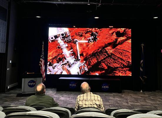 Large theatre space with video detailing what the Goddard scientists are working on. Good production values,  not all segments had captions