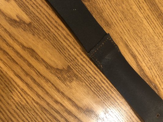 The extra stitched on length for the belt