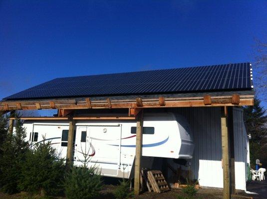 Solar Panels work as a convenient parking cover for this trailer as well