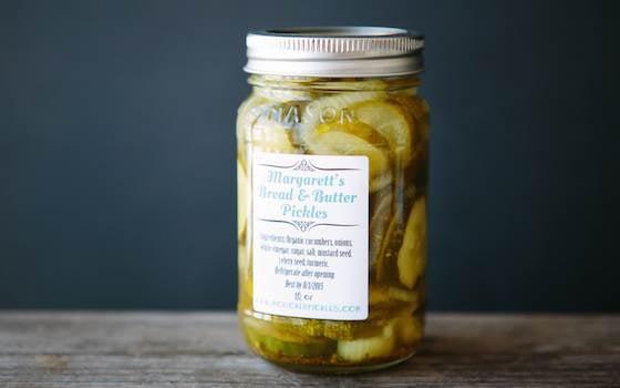 Margarett's Bread & Butter Pickles. Photo by Colin Price