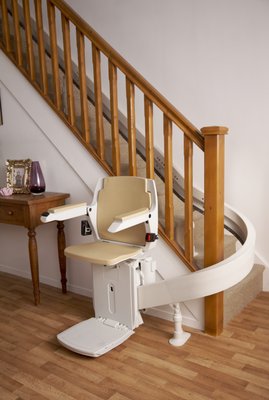 Acorn Curved Stairlift installed