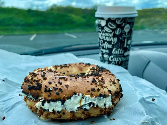 Garlic Bagel and Coffee