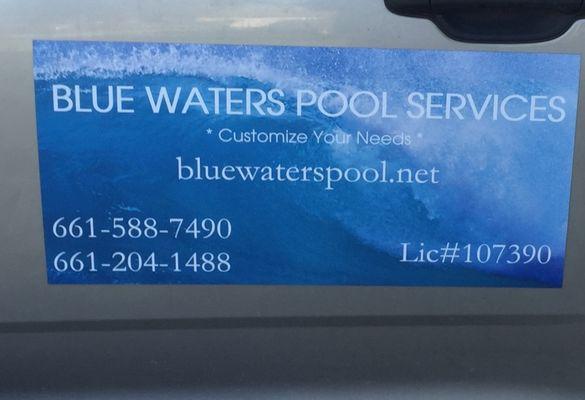 This is the swimming pool logo/ magnet that is on each truck.