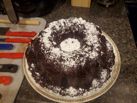 Chocolate bourbon bundt cake for private party