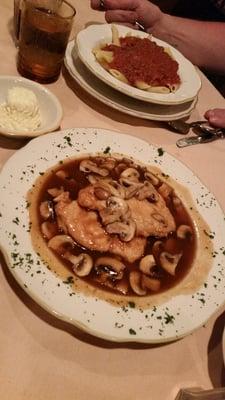 Chicken Marsala w/double Pasta side