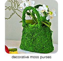 small moss purse with orchid