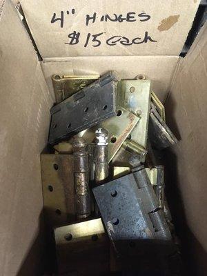 We have antique hinges of all sizes available at our lumber warehouse