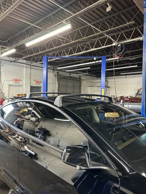 Tesla roof rack install