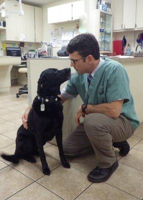 Dr. Otten receiving some kisses!