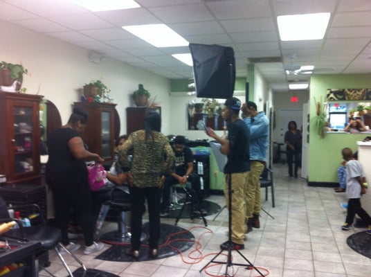 A video being filmed in our salon