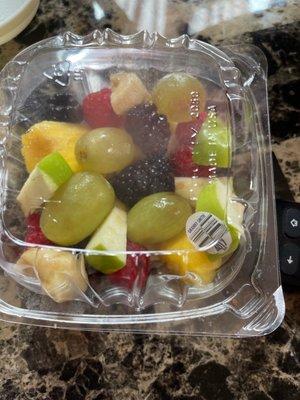 The fruit still had a sticker on it