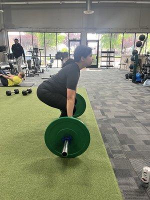 My client getting stronger with good and safe form!