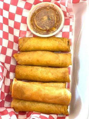 6pc Egg rolls with our peanut sauce 
$6.42