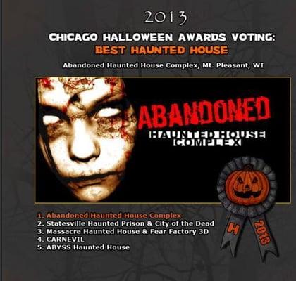 Voted Number 1 by the Chicago Halloween Guide in 2014