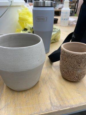 Finished pieces from my 4 week wheel throwing course