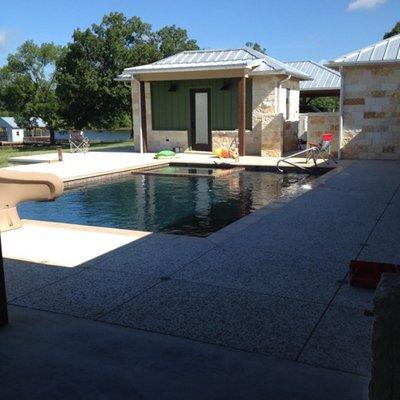 Heated and cooled 4 car garage and pool Cabana