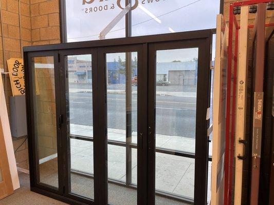 Milgard bifold aluminum doors shown