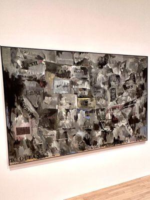 Jasper Johns. Connecticut. "Map", 1962. Encaustic and collage on canvas.