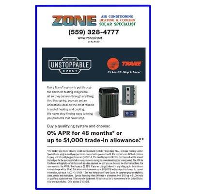 Air Conditioner install with 0% APR or $1,000 trade-in