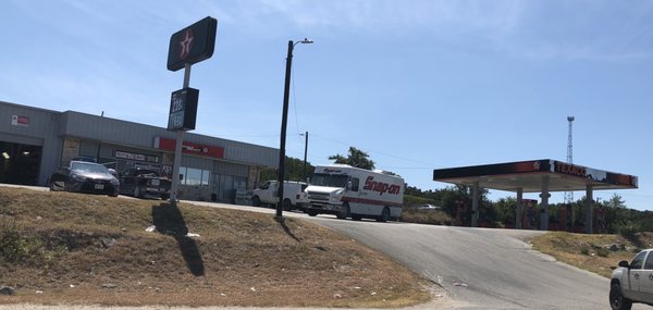 Exterior of Texaco gas station