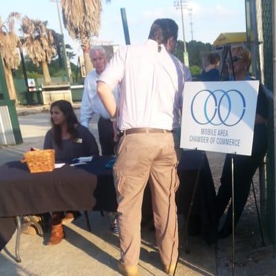 We love to support our community ...here we are at the Mobile Area Chamber of Commerce event at Baybears game.