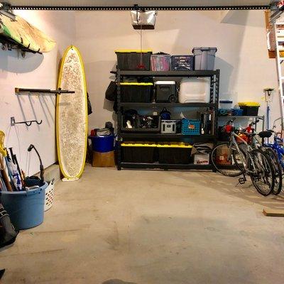 After: Garage Surf Board Rack Installation  New Storage Rack