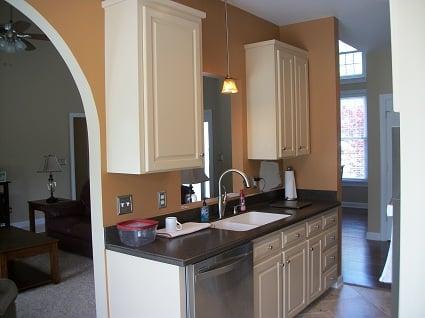 These cabinets were painted using Sherman Williams ProClassic in a gloss finish.