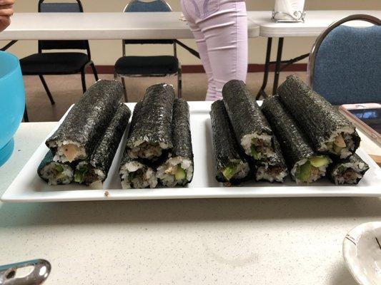 Sushi we made in sushi rolling class