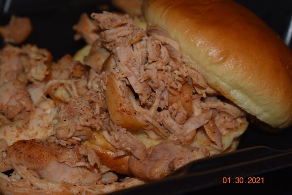 Pulled chicken sandwiches.