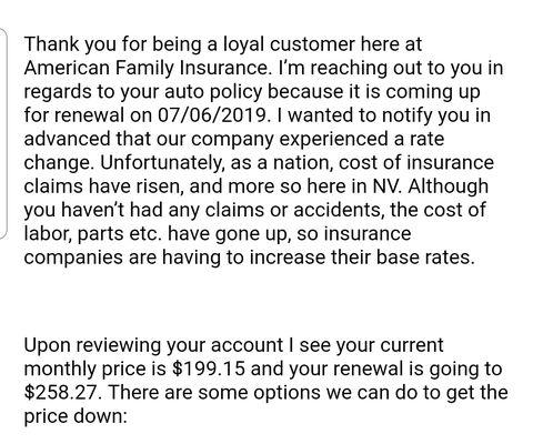 This was the email I received.... 30% raise in rates