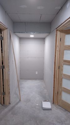 Drywall installation (before)