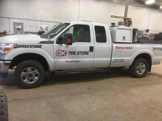 OK Tire Store truck ready for service calls.