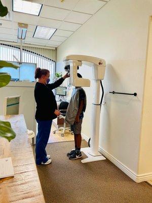 My son getting an X-ray