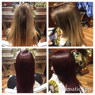 Old, dull ombré to shiny cherry wine!