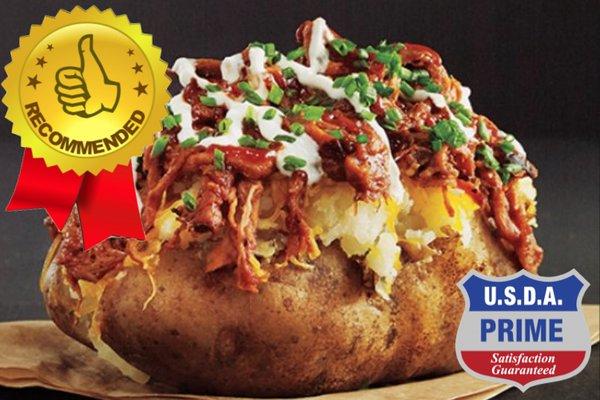 BBQ PULLED PORK BAKED POTATO