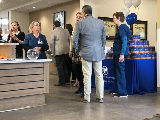 Thursday, April 4, 2019: grand opening: reception area.