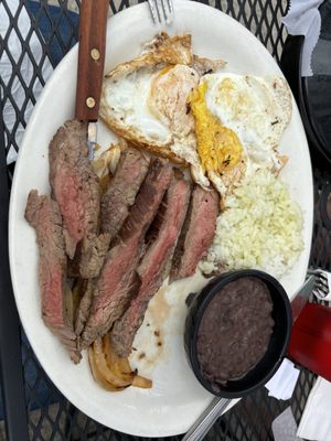 Steak and eggs