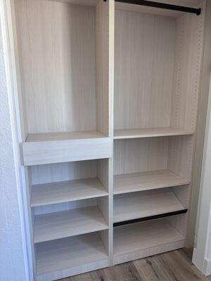 High end closet all with backing