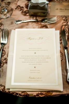 wedding menu