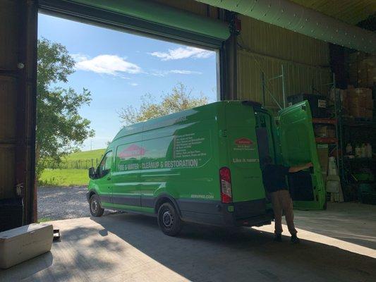 Early morning van load up.