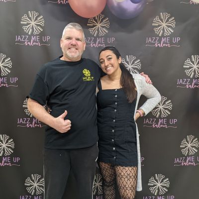 With the owner Jasmine after a fresh cut, beard trim and brows.