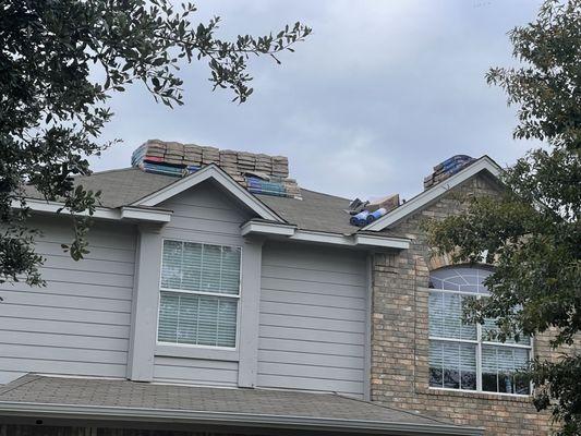 Getting ready to replace this asphalt shingle roof that was damaged by the recent hail storms this year!