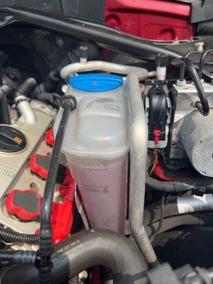 Coolant fully topped off with no leakage