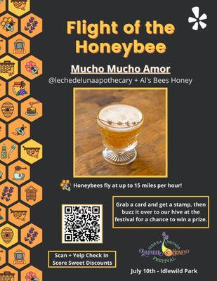 Leche De Luna + Al's Bees have created the "Mucho Mucho Amor"! Check in on Yelp to snag a sweet discount on this non-alcoholic elixir!