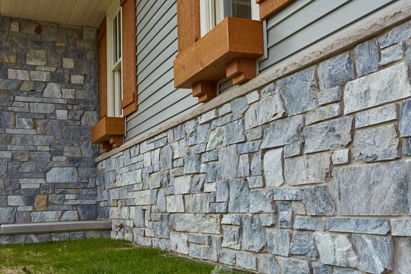 New stone facade siding.