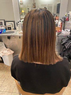 Color uneven , it showed hair uneven after hair cut