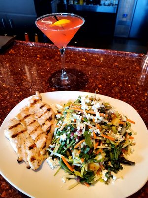 1)Kare Brussells-Grilled Chicken- delicious 2)110 Cosmo-Hanson Meyer Lemon Vodka, Cointreau, cranberry syrup, so delicious