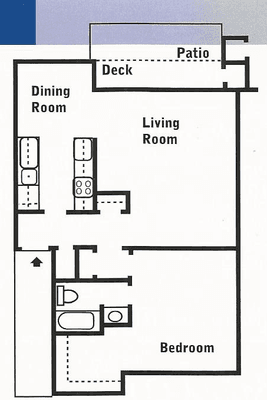 1 bed 1 bath floor plan