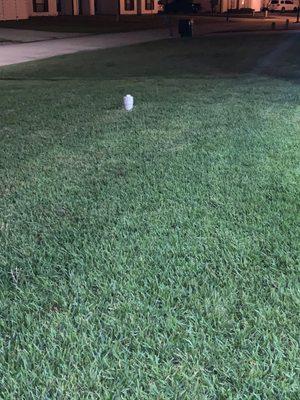 4" pipe sticking out in the middle of our yard. Schumacher hasn't fixed this. Can be dangerous to my kids playing on the front yard.