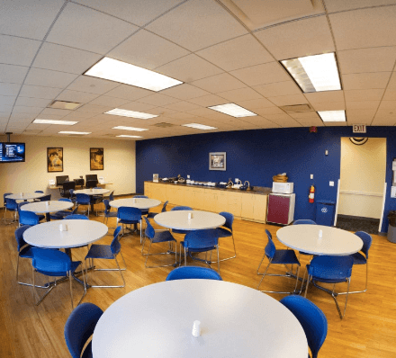 Clean and spacious break room